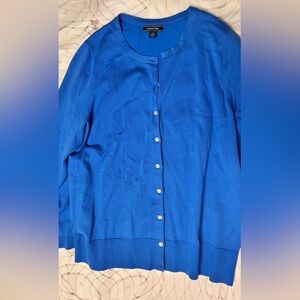 Lands’ End XL Blue Button Front Cardigan Sweater